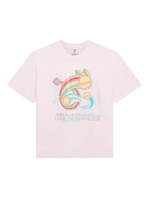 Casablanca rainbow tennis-ball print T-shirt - Pink - zdjęcie produktu nr 2