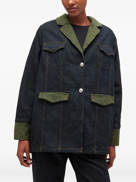 GANNI pocket collared jacket - Blue - zdjęcie produktu nr 2