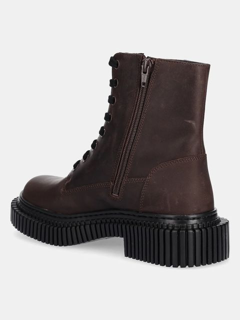 Camper workery skórzane Pix Berlin damskie kolor brązowy na płaskim obcasie K400808-001