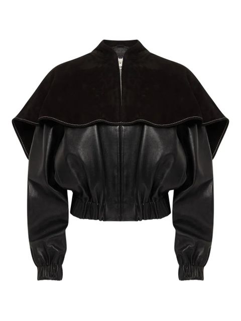 JW Anderson oversized-collar leather jacket - Black - zdjęcie produktu nr 1