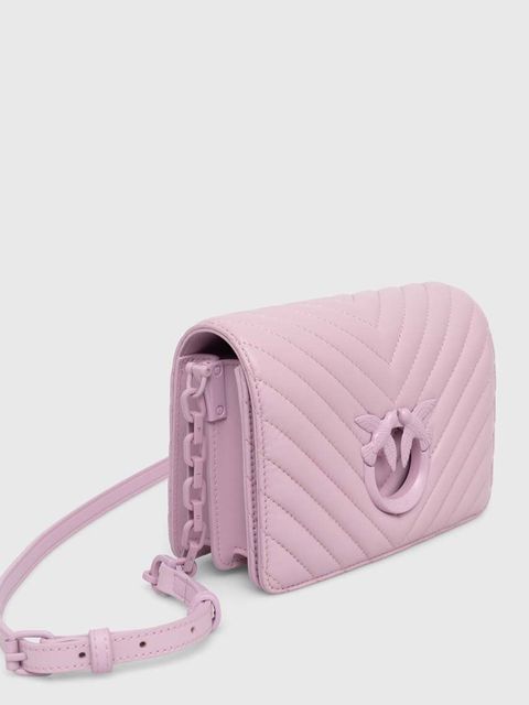 Pinko torebka skórzana kolor fioletowy 100067 A0VM