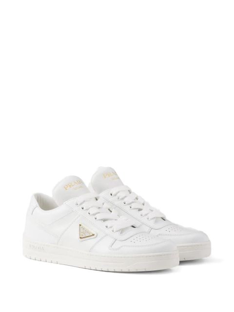 Prada leather lace-up sneakers - White