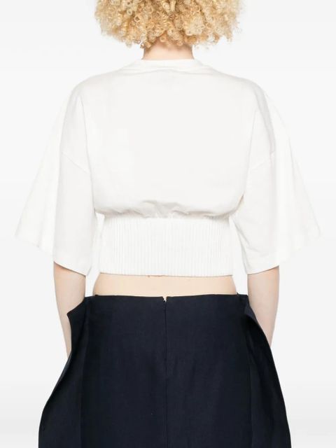 Sportmax Spxfosco ribbed-hem T-shirt - White