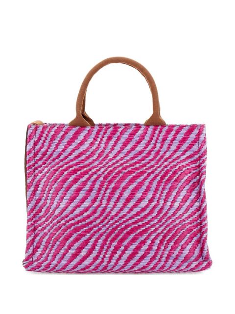 Marni small top-handles wave-print tote bag - Pink