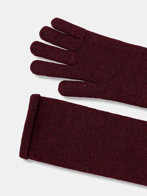 Answear.LAB rękawiczki z dodatkiem wełny damskie kolor bordowy