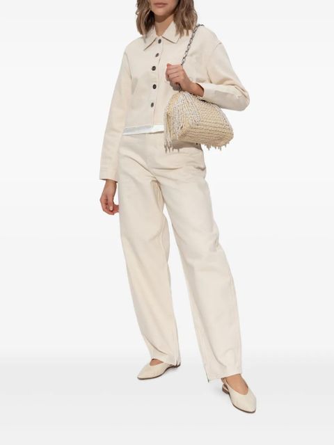 Self-Portrait tapered-leg jeans - White