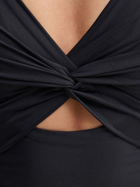 Dkny jednoczęściowy strój kąpielowy kolor czarny lekko usztywniona miseczka DI4MS518