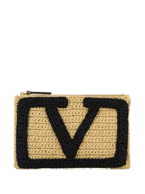 Valentino Garavani Viva Superstar raffia clutch bag - Neutrals