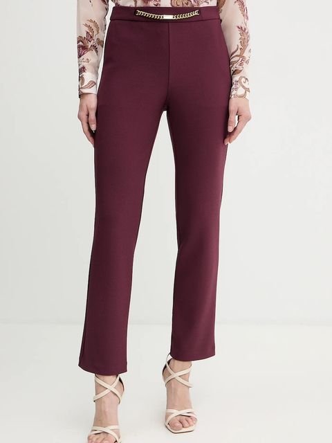 Marciano by Guess spodnie LIA damskie kolor bordowy dopasowane high waist 5BGB04 6302A - zdjęcie produktu nr 1