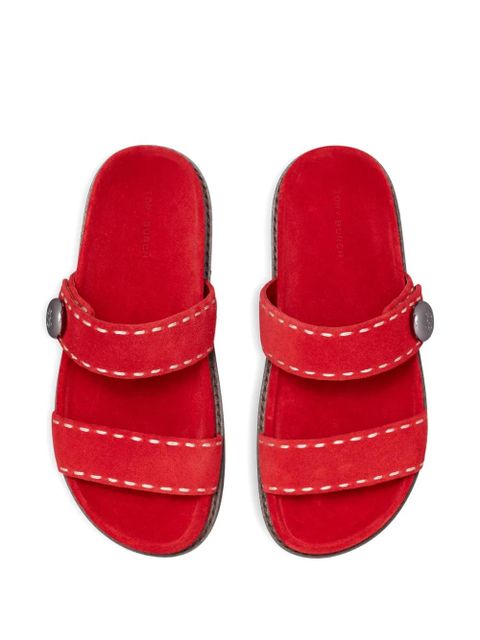 Tory Burch Romy topstitch sport slide - Red