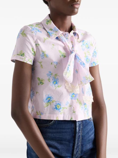Prada floral-print batiste shirt - Pink
