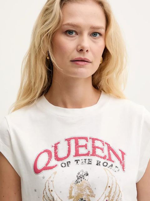 Pinko t-shirt bawełniany damski kolor biały 104603 A2DA