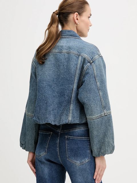 Calvin Klein Jeans kurtka jeansowa bawełniana kolor niebieski przejściowa oversize LV047D725G