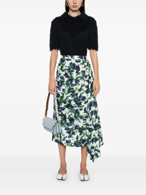 Marni brushed-effect polo top - Blue