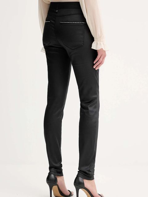 Morgan spodnie damskie kolor czarny dopasowane high waist PALAO