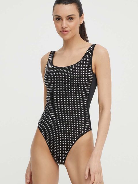 Guess jednoczęściowy strój kąpielowy kolor czarny miękka miseczka E4GJ09 KC5Z0