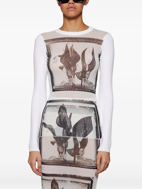 Jean Paul Gaultier Flowers Cadres top - White