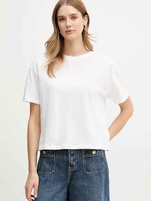 Tommy Hilfiger t-shirt bawełniany damski kolor beżowy UW0UW06236 - zdjęcie produktu nr 1