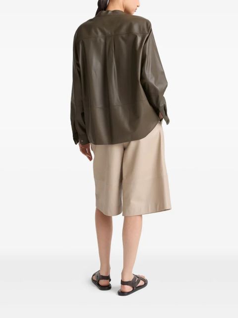 Yves Salomon leather overshirt - Green