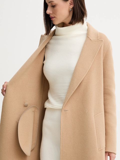 Marella płaszcz z wełną kolor beżowy 2523016011200