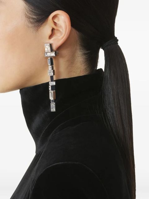 Lanvin crystal-embellished earrings - Silver - zdjęcie produktu nr 2