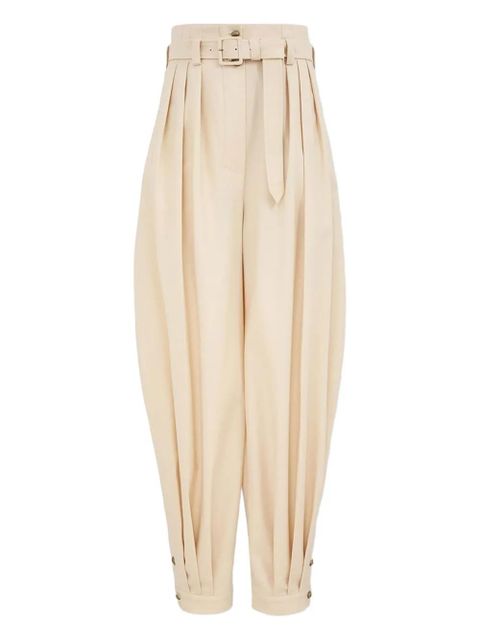 ZIMMERMANN belted pleated pants - Neutrals - zdjęcie produktu nr 1