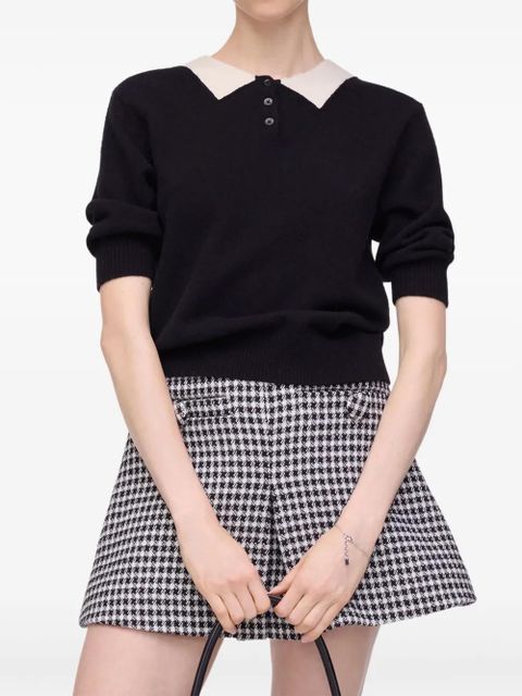 Marc Jacobs contrast-collar wool top - Black