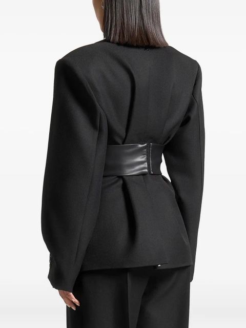 Manière De Voir Marie twist-sleeve belted blazer - Black