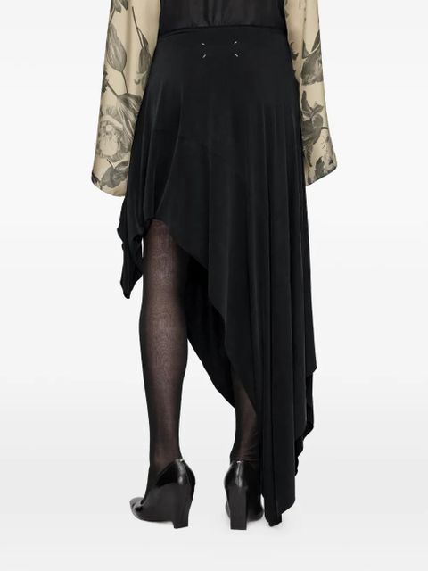 Maison Margiela draped asymmetric midi skirt - Black