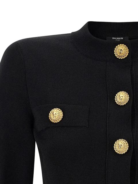 Balmain padded-shoulders cardigan - Black