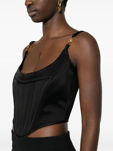 Versace Medusa '95 satin corset top - Black