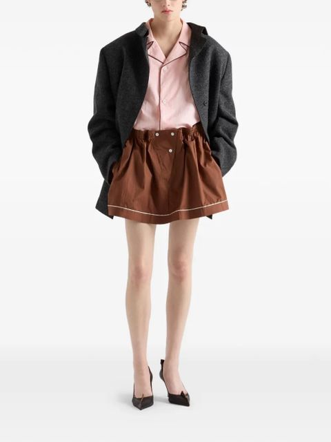 Prada bowling-collar piping cotton shirt - Pink