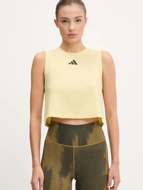 adidas Performance top treningowy 3 Stripes kolor żółty JG6182 - zdjęcie produktu nr 1