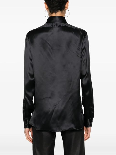 TOM FORD Camicia in Seta con Dettaglio Plissettato - Black