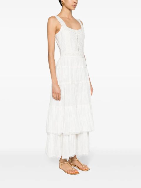 TWINSET lace-trim cotton maxi dress - White