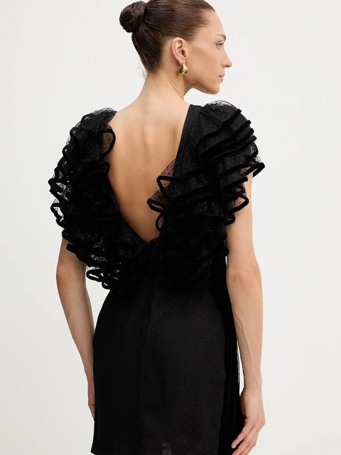 Twinset sukienka z dodatkiem jedwabiu kolor czarny 252TS2070