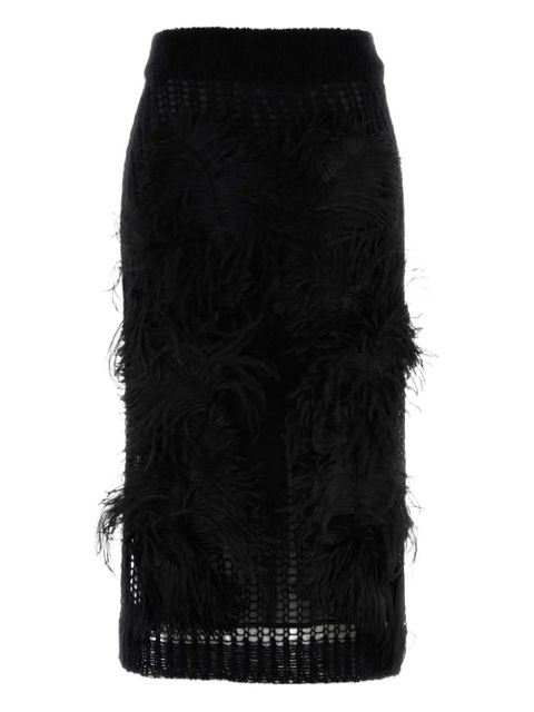 The Attico crochet-knitted midi skirt - Black - zdjęcie produktu nr 1