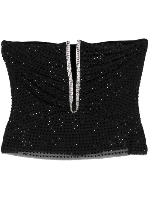 Self-Portrait rhinestone-embellished strapless top - Black - zdjęcie produktu nr 1
