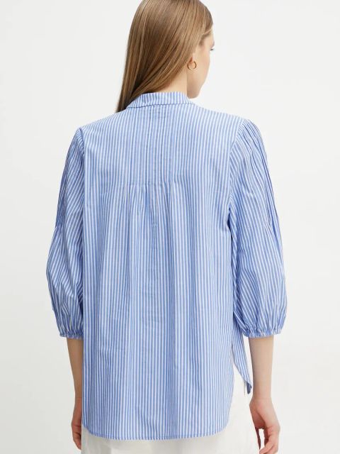 Luisa Spagnoli bluzka bawełniana damska kolor niebieski wzorzysta 541797