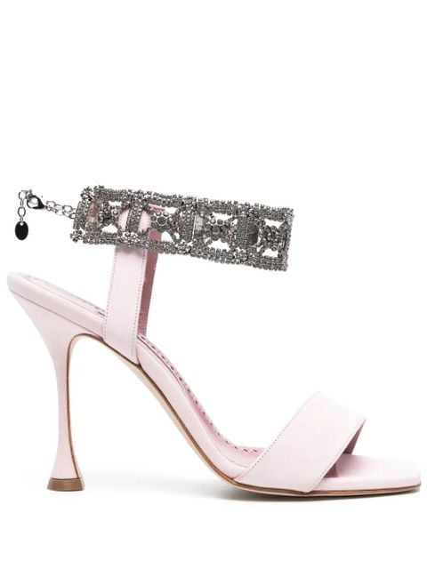Manolo Blahnik Lierasan 105mm suede sandals - Pink - zdjęcie produktu nr 1