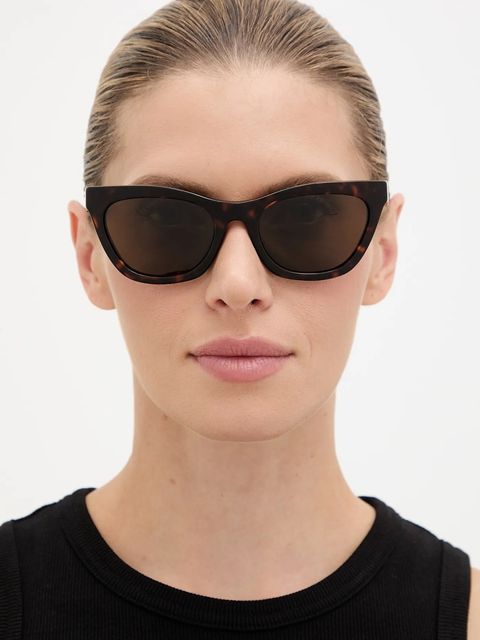 Emporio Armani okulary przeciwsłoneczne damskie kolor brązowy 0EA4259U