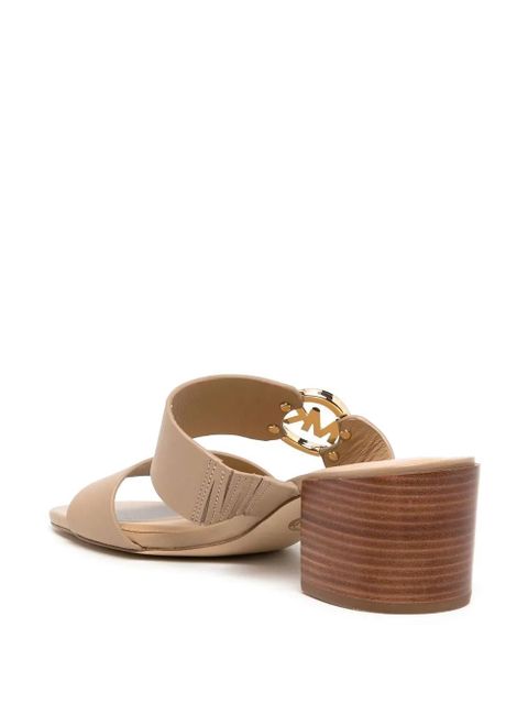 Michael Kors Summer logo-plaque mules - Brown