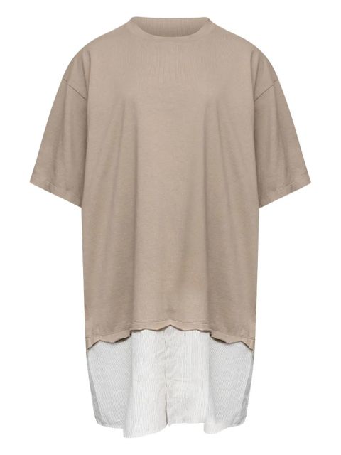 MM6 Maison Margiela striped-panel mini T-shirt dress - Neutrals - zdjęcie produktu nr 1