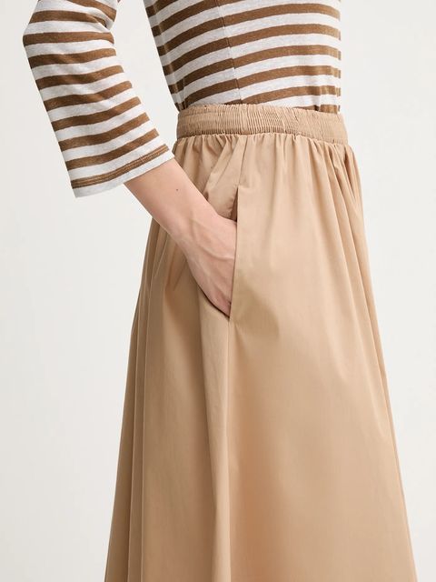 OUI spódnica kolor beżowy maxi rozkloszowana 93841