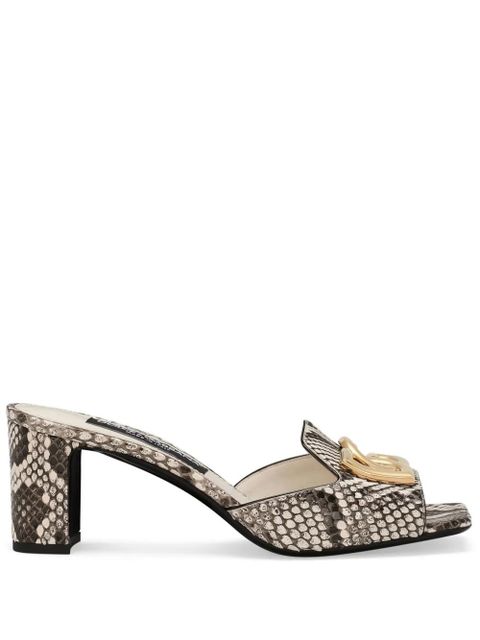 Dolce & Gabbana DG logo leather mules - Neutrals - zdjęcie produktu nr 1