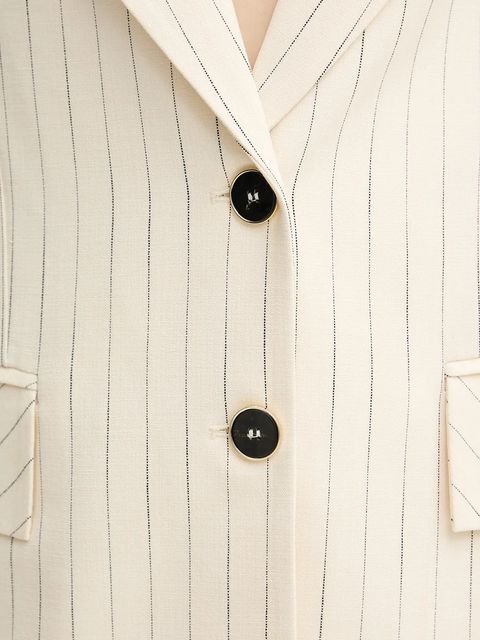 Simona Corsellini marynarka kolor beżowy jednorzędowa wzorzysta P25CPGI009