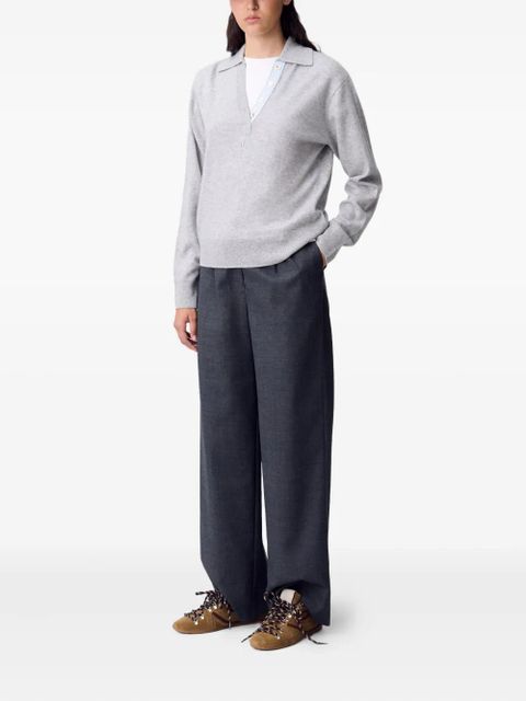 Claudie Pierlot polo-neck wool-cashmere sweater - Grey