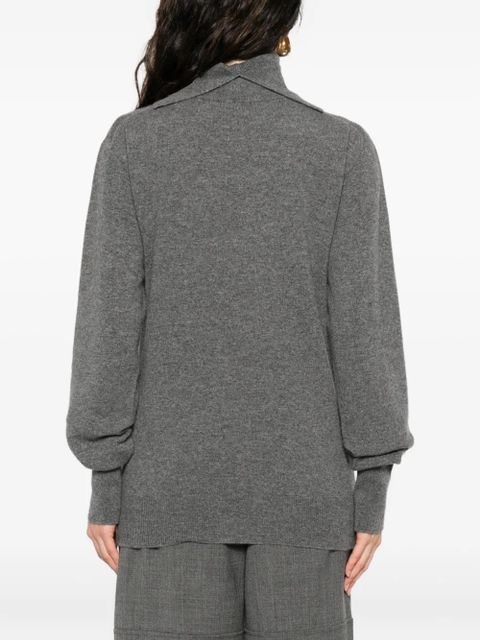 Jil Sander turtleneck cashmere top - Grey - zdjęcie produktu nr 2
