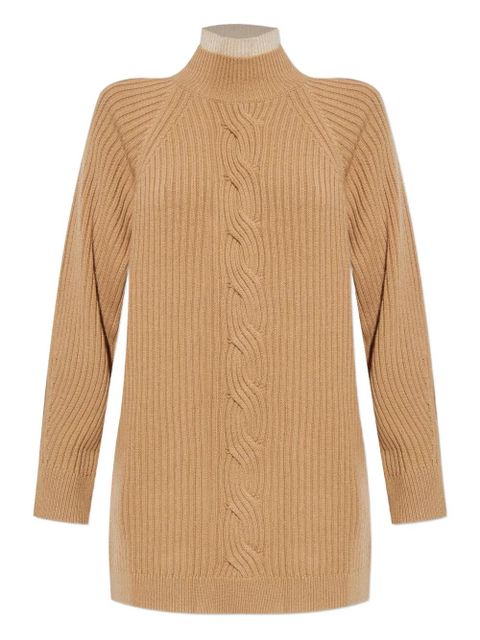 Max Mara cable-knit high-neck jumper - Brown - zdjęcie produktu nr 1