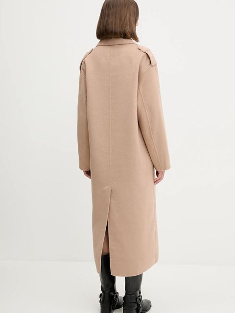 HUGO płaszcz z domieszką wełny kolor beżowy 50542299 - zdjęcie produktu nr 2